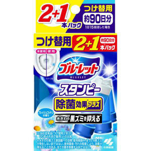 Kobayashi Bluelet Дезодорирующий очиститель-цветок для туалетов, с ароматом свежего хлопка (запасной блок 28 гр./3 шт.